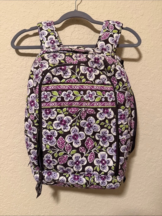 Vera Bradley Purple Floral Quilted Daypack with Green Accents main image 4